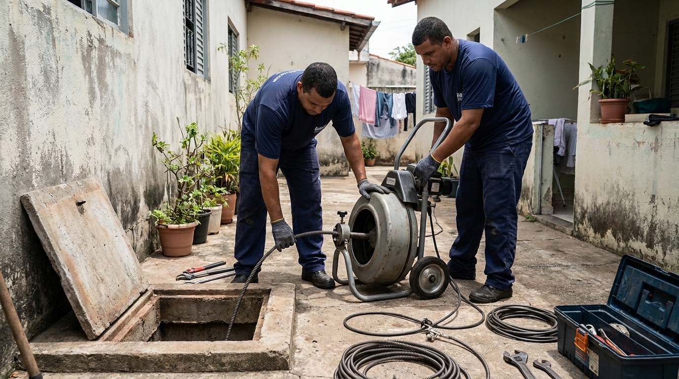 Desentupimento de Coluna Sanitária em Ribeirão Preto‑SP
