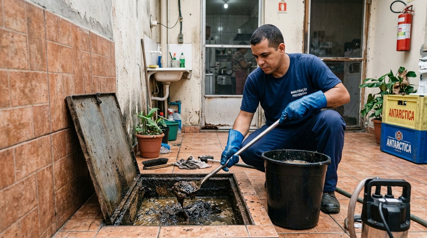 Limpeza de Caixa de Gordura com Equipe em Ribeirão Preto‑SP